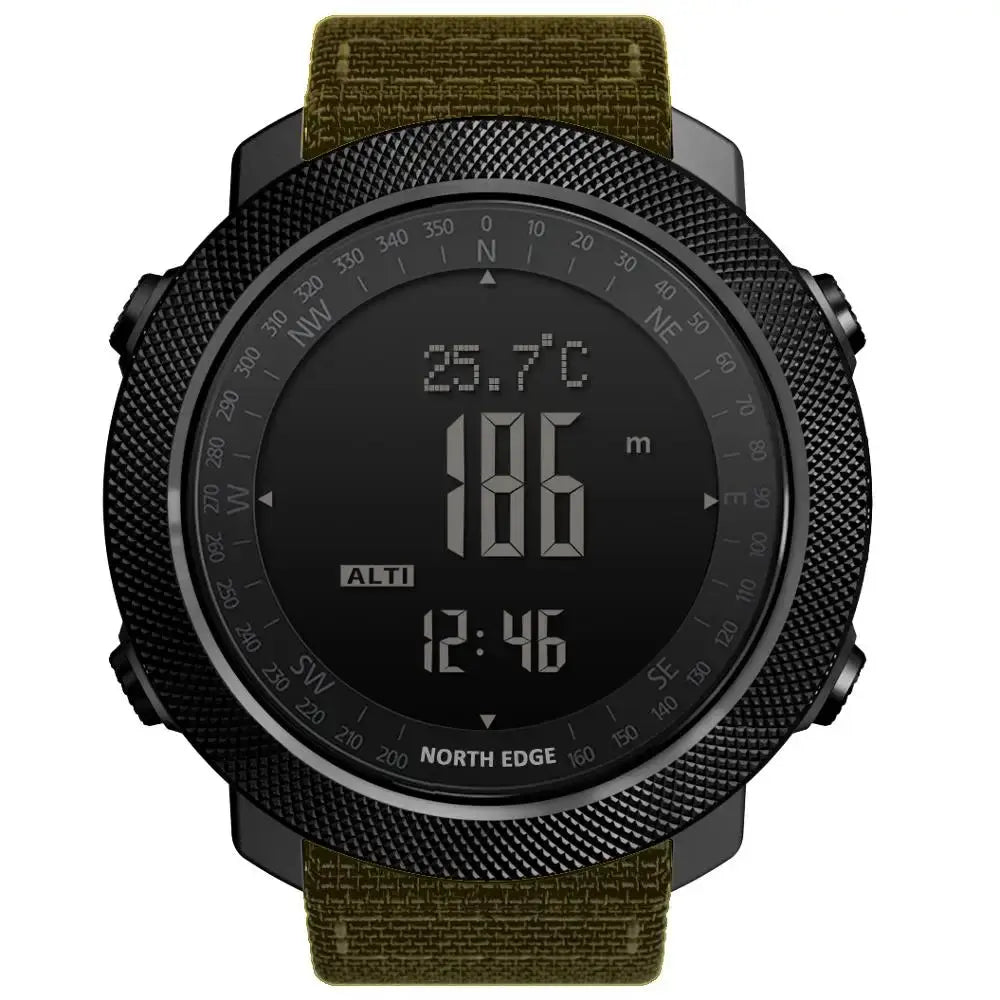 NORTH EDGE Men's Sport Digital Watch Hours Running Swimming Military Army Watches Altimeter Barometer Compass Waterproof 50m
