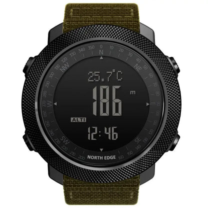 NORTH EDGE Men's Sport Digital Watch Hours Running Swimming Military Army Watches Altimeter Barometer Compass Waterproof 50m
