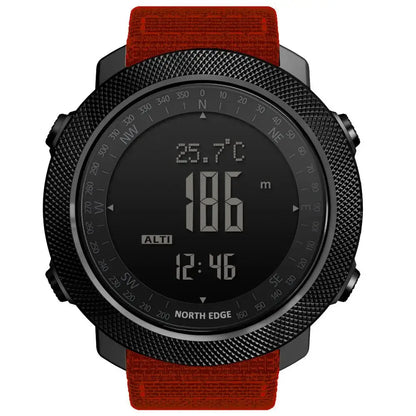 NORTH EDGE Men's Sport Digital Watch Hours Running Swimming Military Army Watches Altimeter Barometer Compass Waterproof 50m