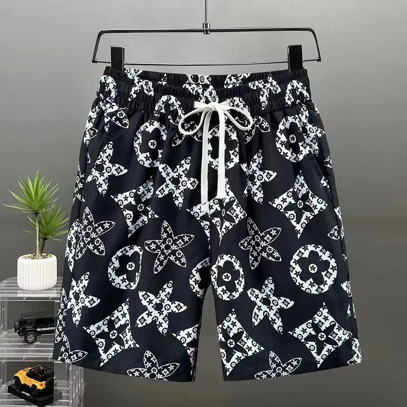Men’s Floral Swim Shorts Quick-Dry Casual Beachwear