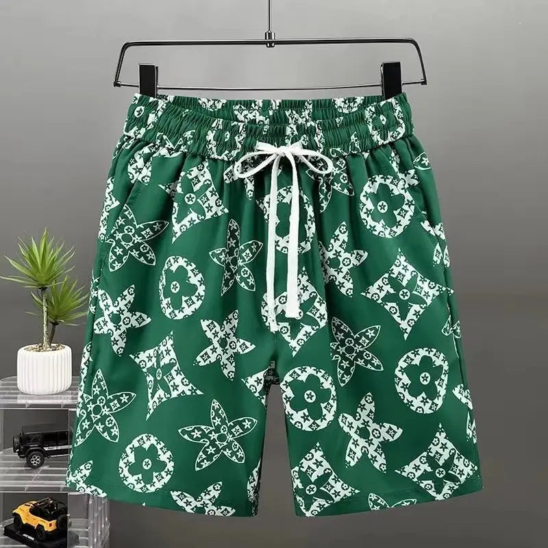 Men’s Floral Swim Shorts Quick-Dry Casual Beachwear
