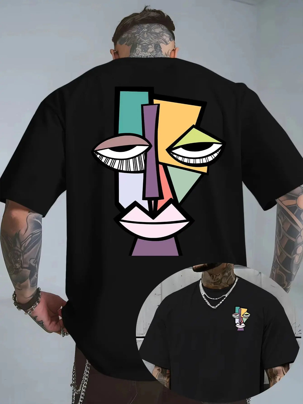 Cubist Art Cotton T-Shirt – Breathable Casual Tee