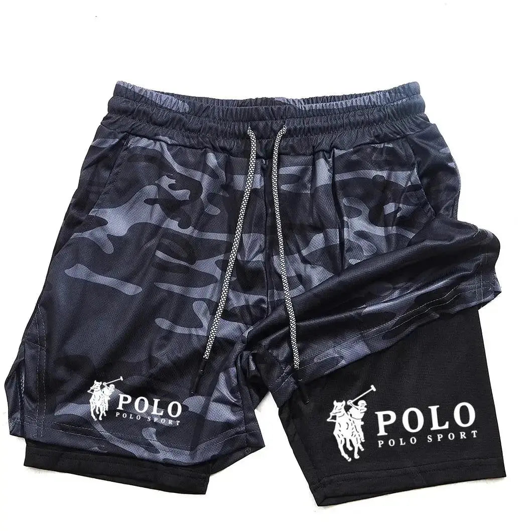 3 Color Men's Quick-Dry 2-in-1 Printed Beach Board Shorts