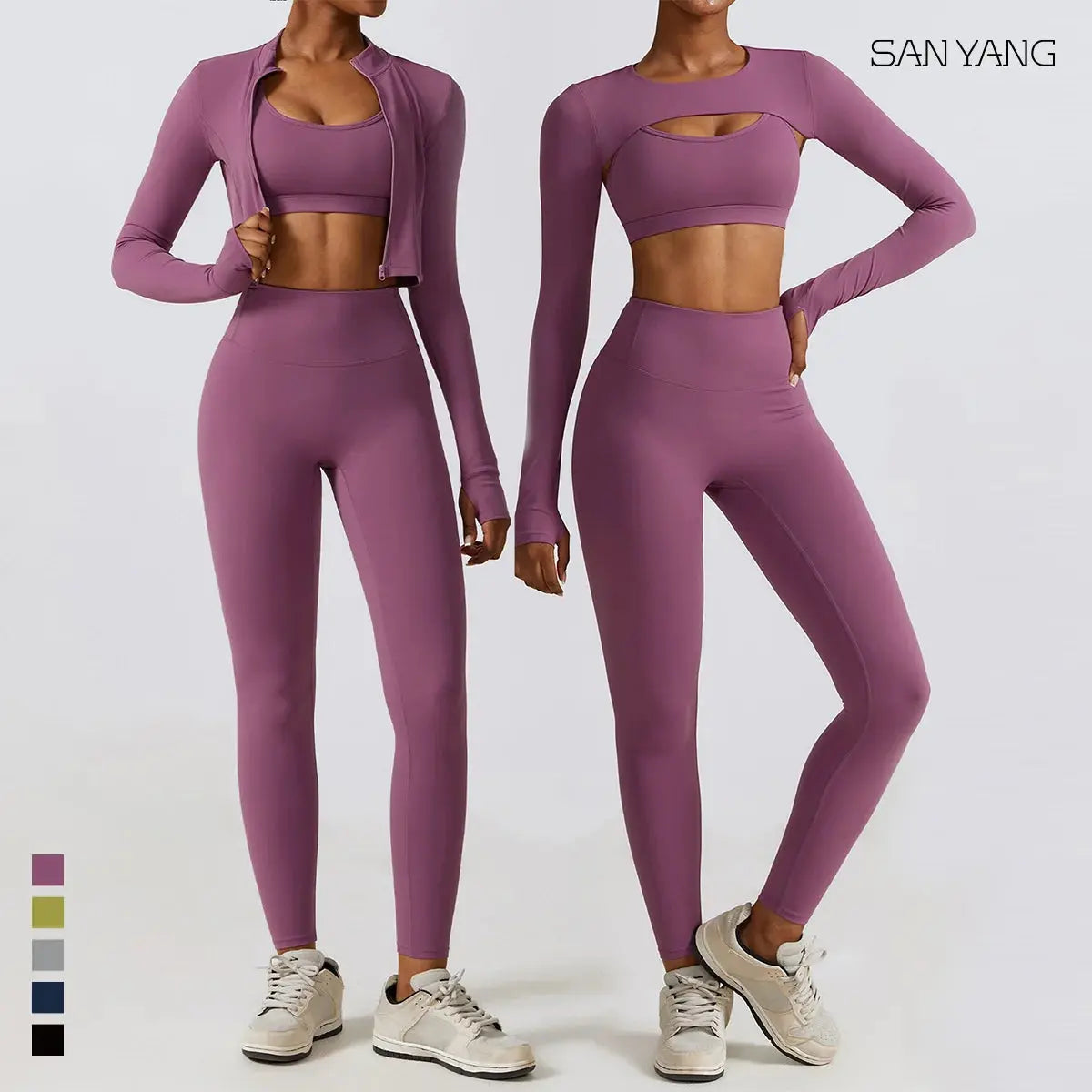 Compleu sport seamless negru pentru femei set yoga