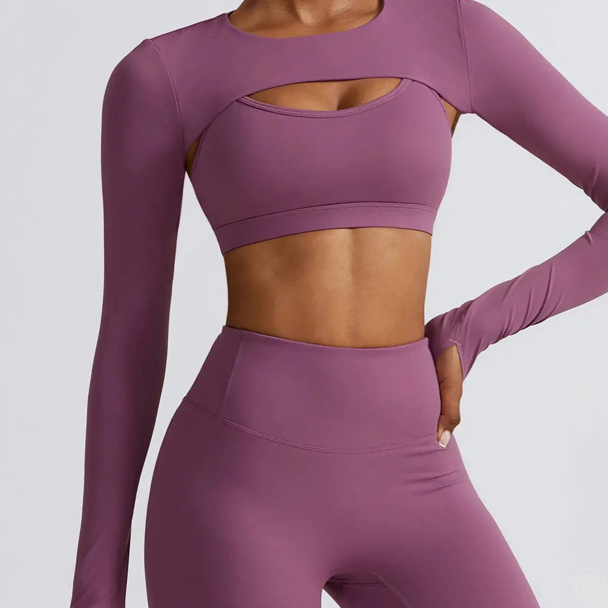 Compleu sport seamless negru detaliu material