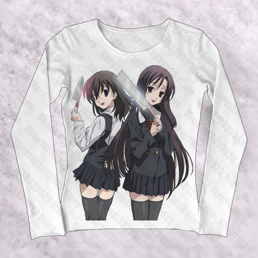Tricou streetwear mânecă lungă graphic print alb